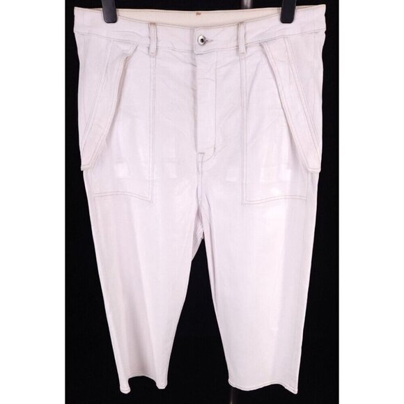 Rick Owens DRKSHDW Cargo Collapse Cropped Cut Pant 36 L Mens White SS 20 NWT - Picture 2 of 11
